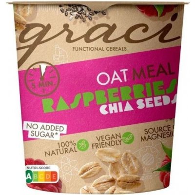 Graci Funkční ovesná kaše Maliny/chia 50 g – Zboží Dáma