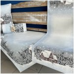 Tegatex Gobelínový ubrus chenille vánoční chaloupka šedá 40x140 cm – Sleviste.cz