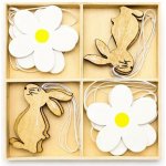 DECOLED Velikonoční dřevěná dekorace květina a zajíc 12ks/bal. – Zboží Mobilmania