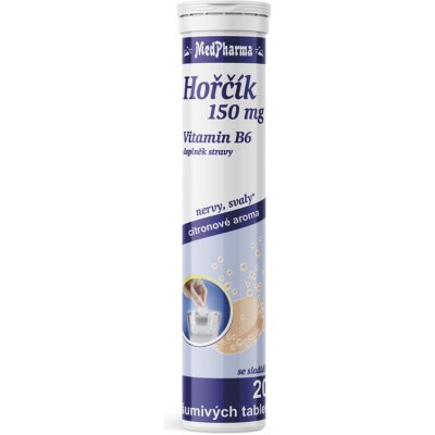 MedPharma Hořčík 150 mg+vit.B6 20 tablet eff. – Hledejceny.cz