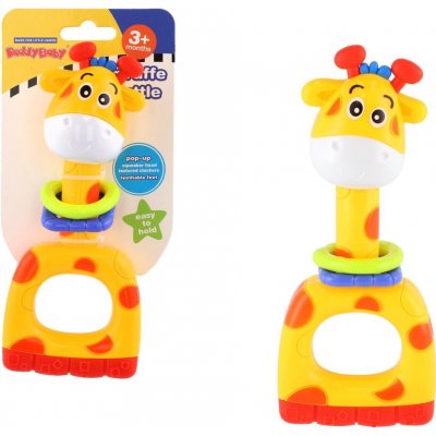 Teddies Chrastítko/kousátko/pískátko žirafa plast 7x16cm – Zboží Dáma