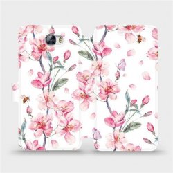 Pouzdro Mobiwear parádní flip Huawei Y5 II - M124S Růžové květy
