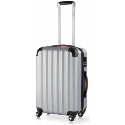 DBA Cestovní kufr z tvrdého ABS plastu, stříbrný L – Zboží Mobilmania