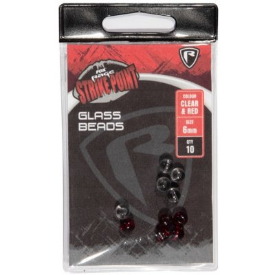 Fox Rage Skleněné Korálky Strike Point Clear And Red Glass Beads 6 mm 10 ks – Zboží Mobilmania