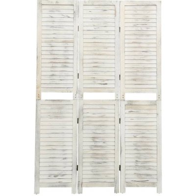 vidaXL 3dílný paraván bílý s patinou 105 x 165 cm dřevo – Sleviste.cz