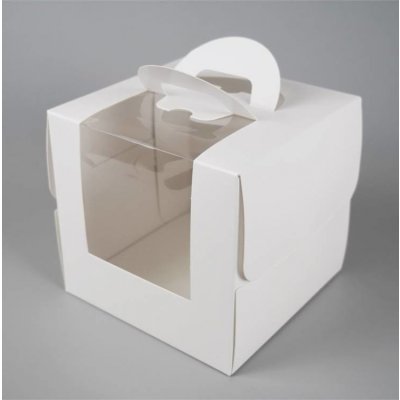 Cake Star Dortová krabice bílá s okénkem a úchytem (16 x 16 x 15 cm) – Sleviste.cz