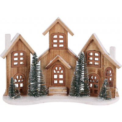Home Styling Collection Dřevěná figurka z jedlového dřeva s LED osvětlením, 38 x 27 cm béžová – Hledejceny.cz