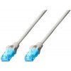 síťový kabel Digitus DK-1512-0025 Ecoline patch, UTP, CAT 5e, AWG 26/7, 0,25m, šedý