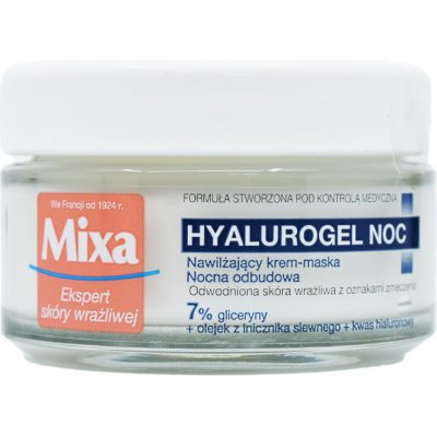 Mixa Hyalurogel Night Cream Mask 7% 50 ml – Zboží Mobilmania