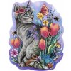 Puzzle RAVENSBURGER Dřevěné obrysové Kouzelná kočka 150 dílků