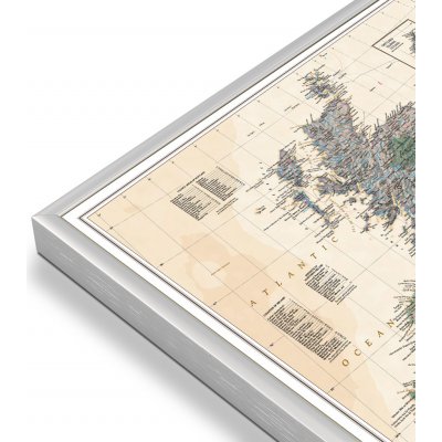National Geographic Velká Británie a Irsko - nástěnná mapa Executive 60 x 77 cm Varianta: mapa v hliníkovém rámu, Provedení: stříbrný rám – Zboží Mobilmania