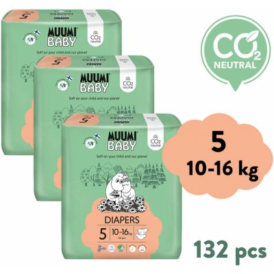 Muumi Baby 5 Maxi+ 10-16 kg eko 132 ks