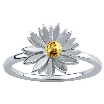 SILVEGO Stříbrný prsten Sedmikráska zlacený zlatem KRN0949RGP – Zboží Mobilmania