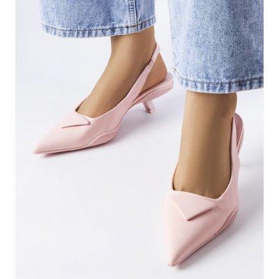 Růžové sandály Gougeon na nízkém podpatku