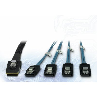 Inter-Tech (SFF-8087) Mini-SAS na 4x SATA, cross-over, 1m 88885237 – Zboží Živě