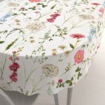 Biante Bavlněný oválný ubrus Sandra SA-667 Velké luční kvítí na bílém 120x180 cm – Zboží Mobilmania