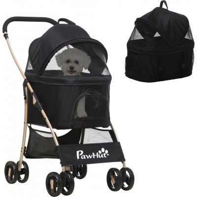 Kočárek pro psy 2v1 PAWHUT D00-166V00BK, černý – Sleviste.cz
