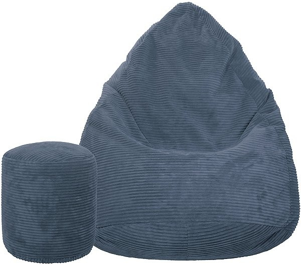 TopKing sedací vak + podnožník XL manšestr Lincoln, granátový 125 cm