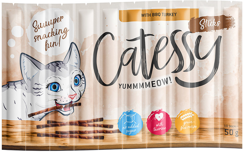 Catessy Sticks Bar B Q s krůtím masem 50 x 5 g