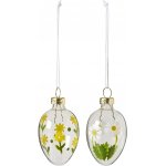 Ib Laursen Závěsná velikonoční ozdoba Flowers / Clear žlutá květina, žlutá barva, sklo – Hledejceny.cz