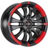 Alu kolo, lité kolo Ronal R59 7,5x18 4x108 ET20 matt black red rim