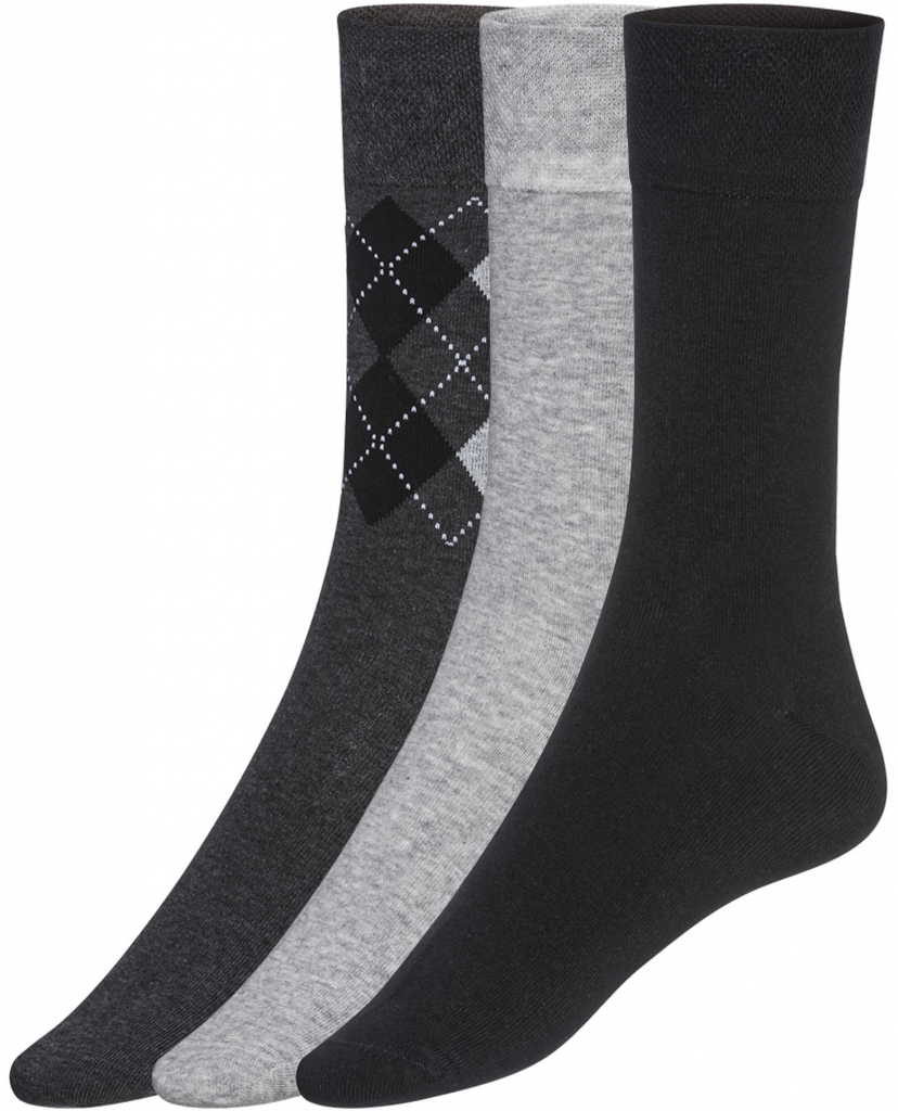 Livergy pánské ponožky s BIO bavlnou 3 párykostka/černá/šedá