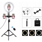 Puluz Selfie Ring kruhové LED světlo 10.2'' + vysoký statív, černé PKT3070B – Zboží Živě
