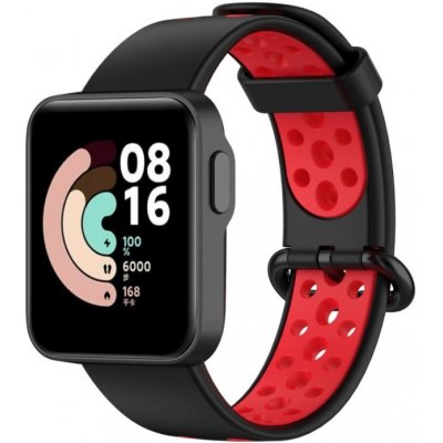 ESES Silikonový řemínek dírkovaný černočervený pro Xiaomi Mi Watch Lite 1530002413 – Zbozi.Blesk.cz