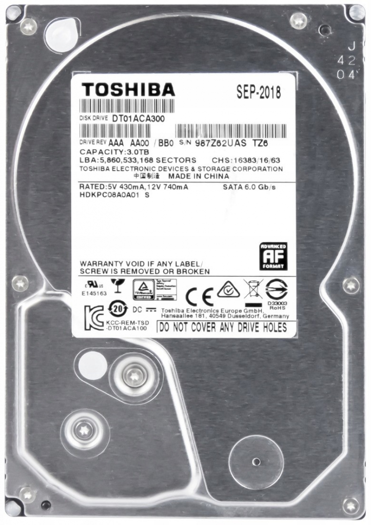Toshiba 3TB, DT01ACA300