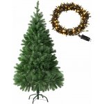 tectake 406490 umělý vánoční stromek se vstřikovaným jehličím a kovovým stojanem 140 cm,se světýlky – Hledejceny.cz