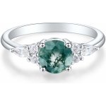 Olivie Stříbrný prsten Mechový Achát 8902 – Zboží Dáma