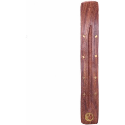 Nefertitis Stojánek na vonné tyčinky dřevo se symbolem Jin a Jang cca 25 x 3 5 cm – Zboží Mobilmania