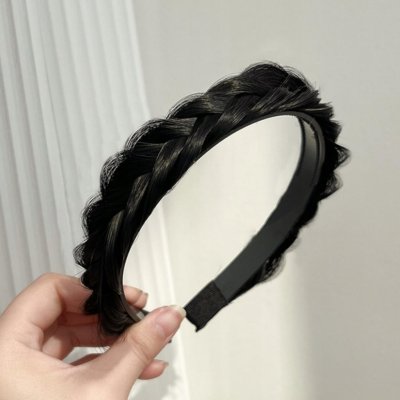 Vlasová čelenka s pleteným copánkem - 1B (černá) – Zboží Mobilmania