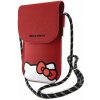 Pouzdro a kryt na mobilní telefon Hello Kitty Leather Hiding Kitty Phone Bag červené