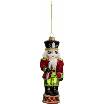 Clayre & Eef Vánoční skleněná ozdoba Louskáček v zelených kalhotech - 6*4*17 cm – Hledejceny.cz
