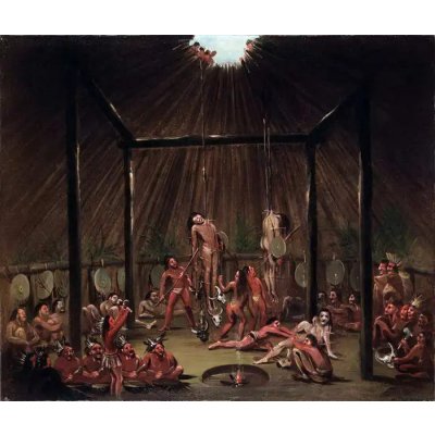 Obrazy - Catlin, George: Mučení zajatců, Mandan O-kee-pa - reprodukce obrazu – Zbozi.Blesk.cz