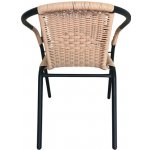 Aga Zahradní židle RATAN Černá/Béžová – Zboží Mobilmania