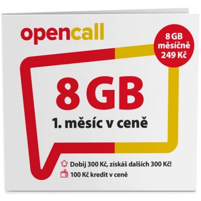 O2 SIM OPENCALL kredit 100Kč + 8GB dat – Sleviste.cz