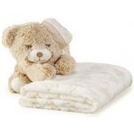 INTERBABY Deka hvězda s medvídkem v domečku KRÉMOVÁ – Zboží Mobilmania