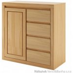 Drewmax Dřevěná buková komoda prádelník z masivního dřeva buk KD411 Pacyg – Zboží Dáma