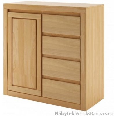 Drewmax Dřevěná buková komoda prádelník z masivního dřeva buk KD411 Pacyg – Zboží Dáma