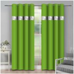 Mondo Italia Závěs na kroužcích se zirkóny 140x250 cm světle zelený Zelená 140x250 cm – Zboží Mobilmania