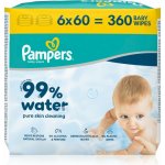 Pampers 99% Water Baby Wipes vlhčené čisticí ubrousky pro děti 6 x 60 ks – Hledejceny.cz