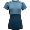 Dámské sportovní tričko Devold dámské triko s krátkým rukávem Lauparen merino 190 T-Shirt Moon/Ink/Flood