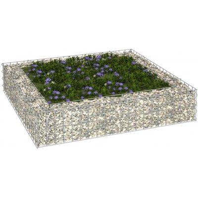 zahrada-XL Gabionový vyvýšený záhon pozinkovaná ocel 100 x 100 x 20 cm – Zboží Mobilmania