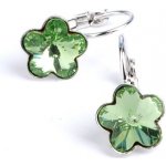 Swarovski Elements Flower dětské stříbrné visací zelené kytičky květinky 39143.3 Peridot zelená světlá – Zboží Dáma