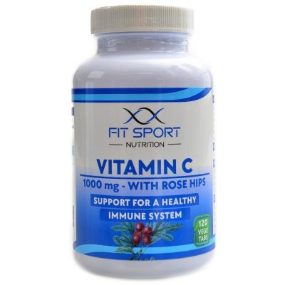 Fit Sport Nutrition Vitamin C 1000 mg with Rose Hips 120 vege tablet – Zboží Mobilmania
