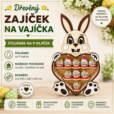 ADVIPO dřevěný zajíček na 9 vajíček velikonoční stojánek – Hledejceny.cz