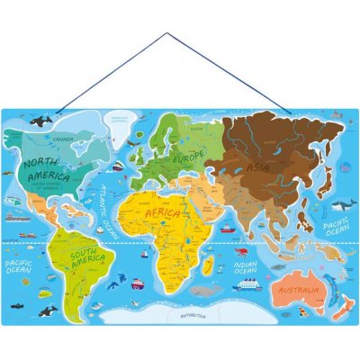Woody Svět v obrázcích mapa světa dřevěná 2 v 1 Hraj si a uč s