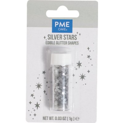 PME Jedlé mini hvězdičky z konfet, stříbrné 1 g – Zboží Dáma